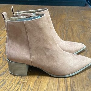 Tan suede booties